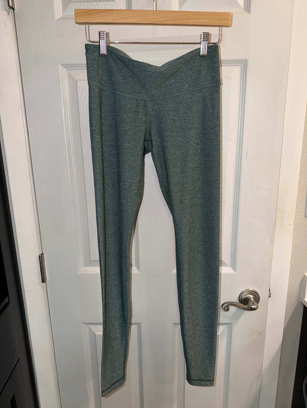Lululemon Heathered Dark Green High Rise Full Length Leggings Large